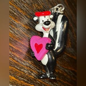 Vintage Pepé Le Pew Keychain Warner Bros. Looney Tunes Merrie Melodies Cartoons